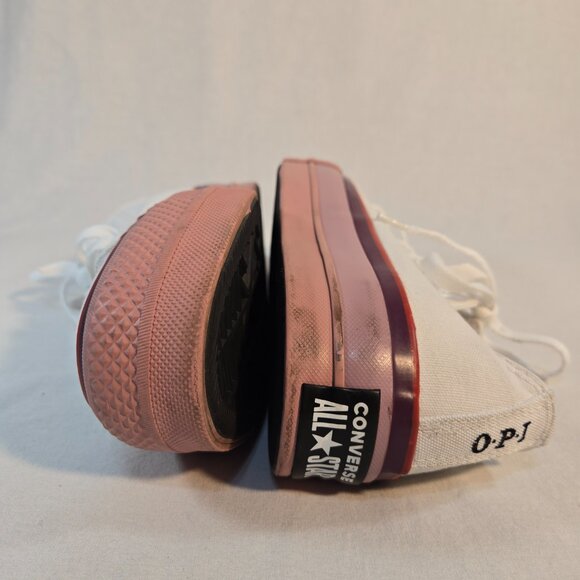 CONVERSE X O.P.I CTAS Lift Ox Canvas 566557C Pure Silver/White/Pink Size US 7.5 - Picture 8 of 16